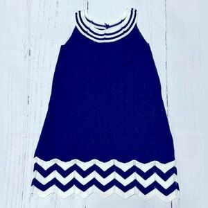 Baby Gap girls 5 years blue and white sleeveless sweater dress
